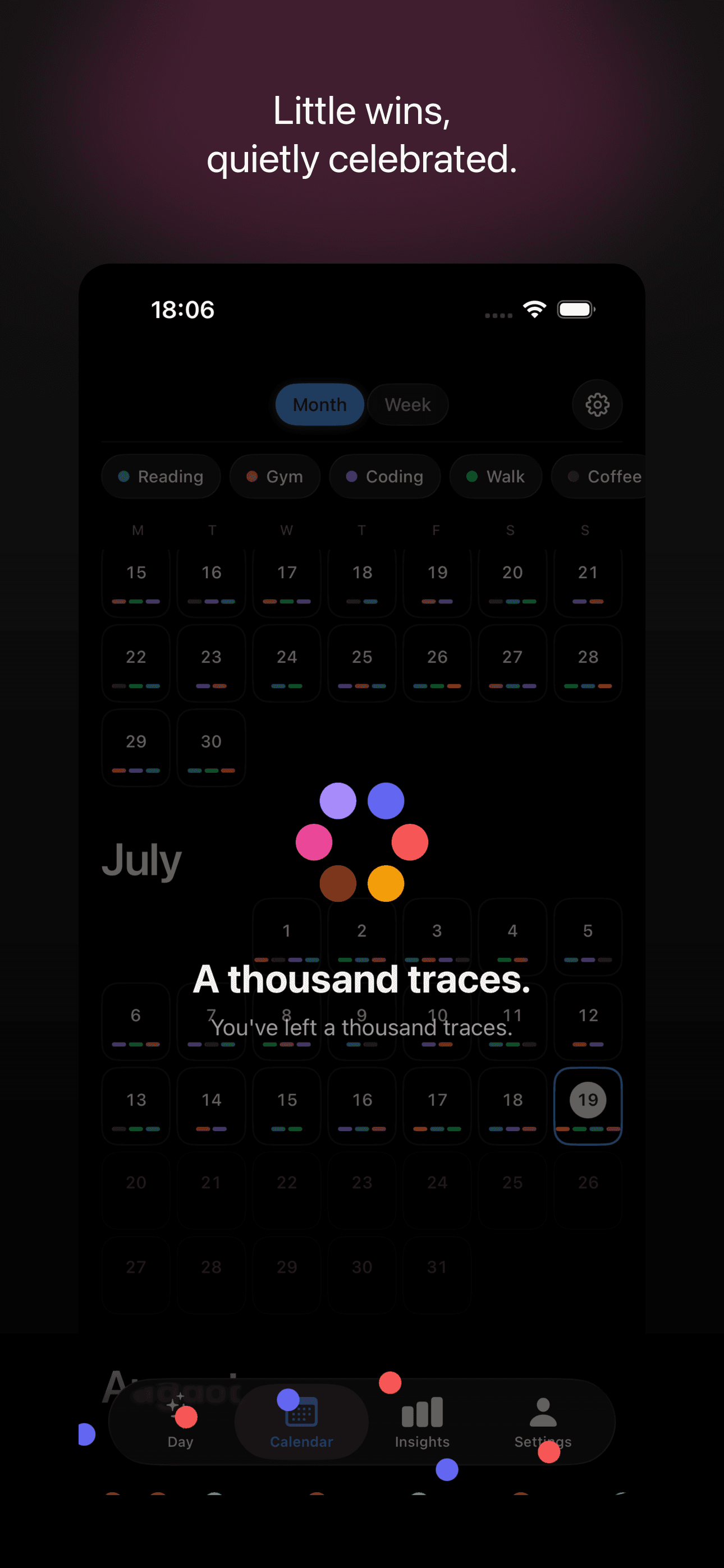 Dots celebrating a small milestone